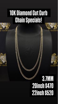 10KT Diamond Cut Curb Chain Special
