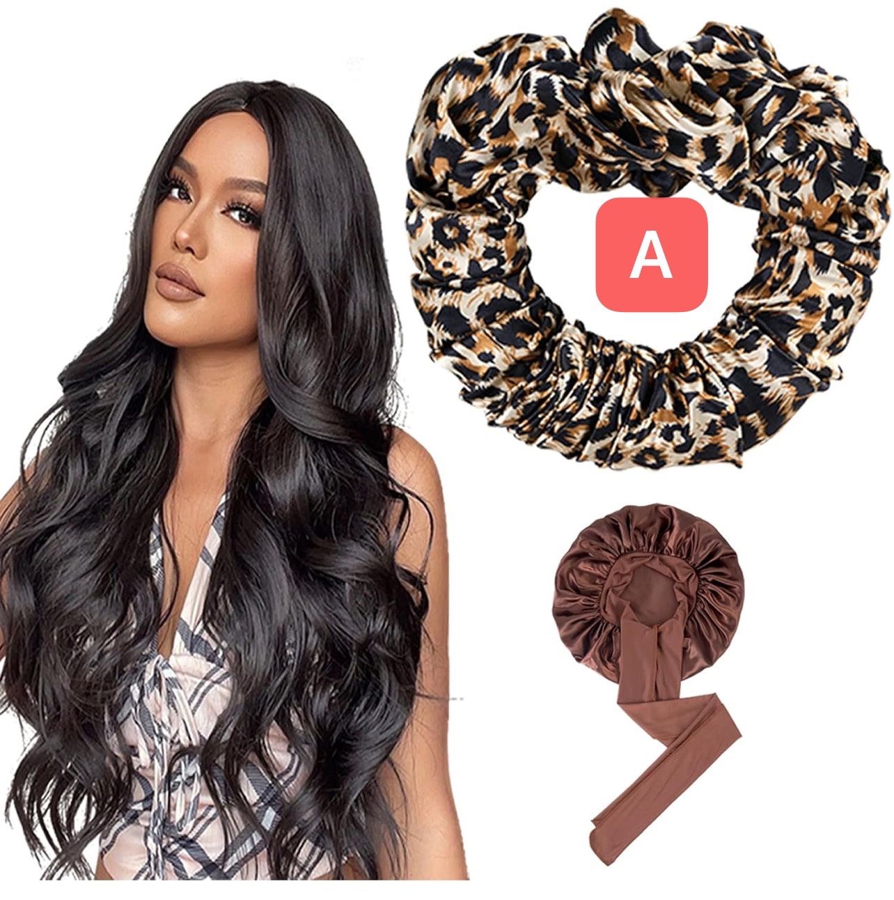 Heatless Hair Curler Set with Sleep Bonnet – Hair Curlers to Sleep in, Silk Rollers for Heatless Curls Overnight