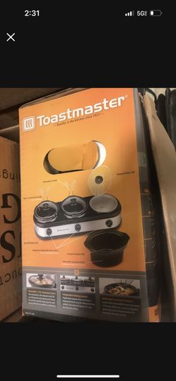 3 Triple 1.5Qt Stoneware Slow Cooker