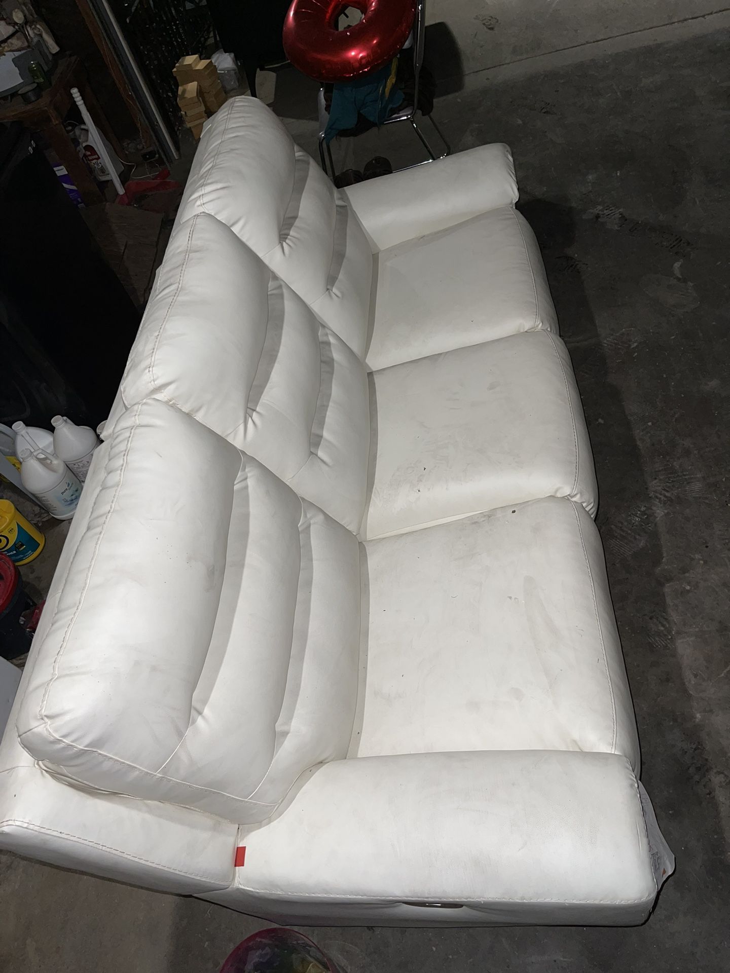 White Leather Couch Electric Recline