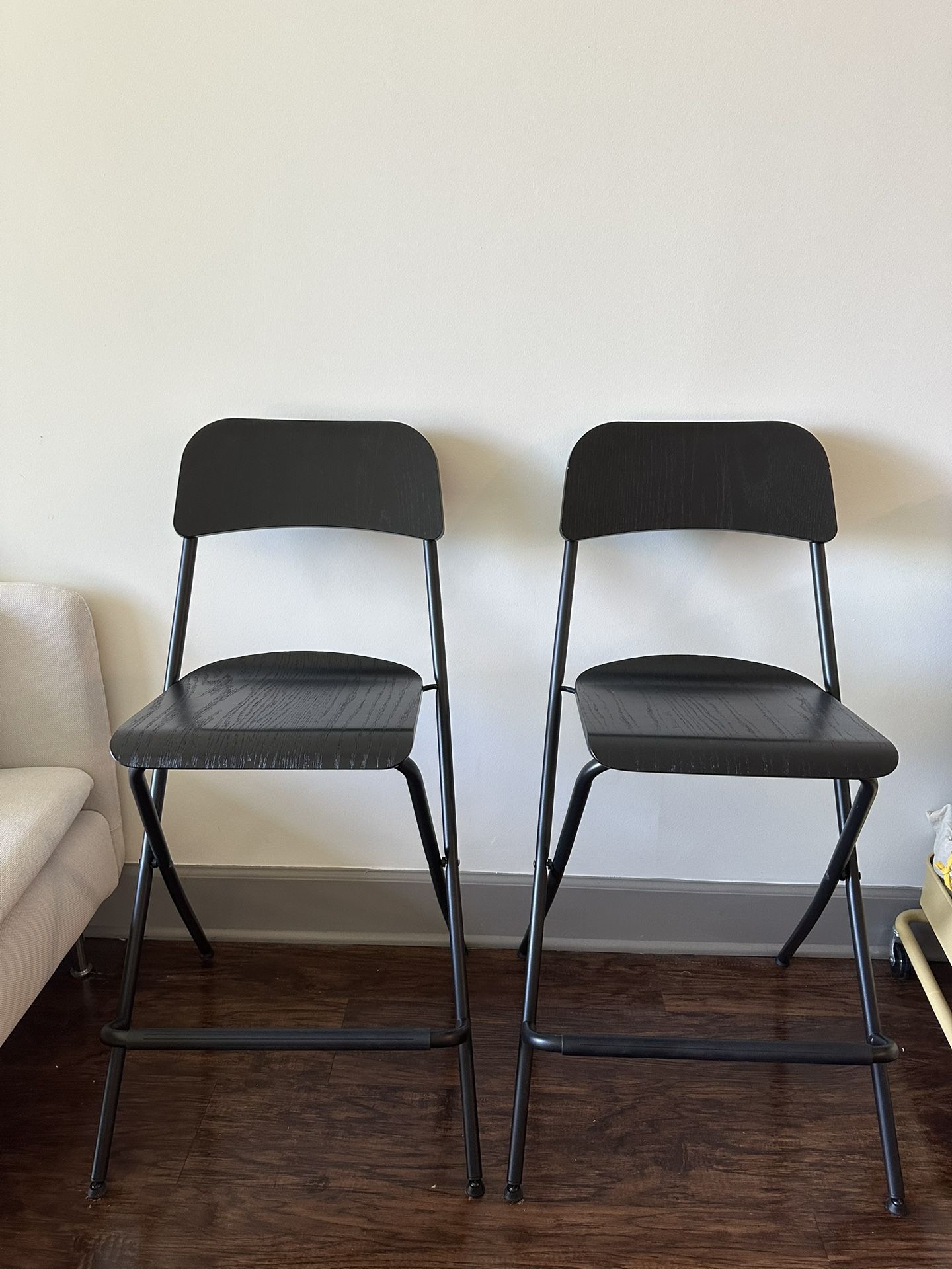IKEA FRANKLIN bar stool with backrest, foldable