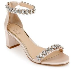 Jewel Badgley Mishka Champagne Cookie Sandal Block Heel Size 8 1/2