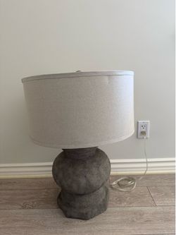 Pair of Modern Faux Stone Table Lamps - Excellent Condition (Wabi-Sabi Style)