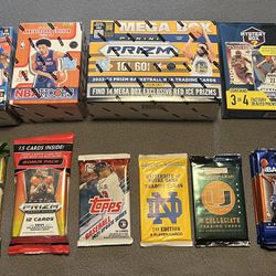 NBA, NFL, MLB Panini and Topps Boxes And Packs