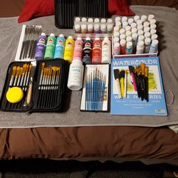 Acrylic Paints And Brushes