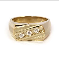 14k Solid Yellow Gold Men Wedding Ring 