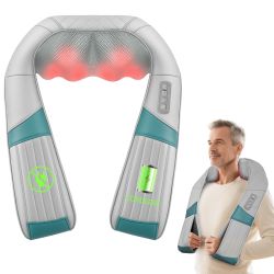 Snailax Cordless Neck Massager With Heat, Rechargeable Shiatsu Neck Back Massager For Pain Relief Deep Tissue, 4D Knead Shoulder Massager Pillow, With