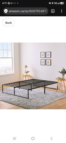 Metal bed frame and foam mattress: twin size