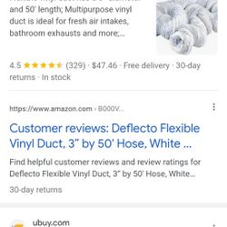 Vinyl Duct Hose 3" Wide 50 Feet Long