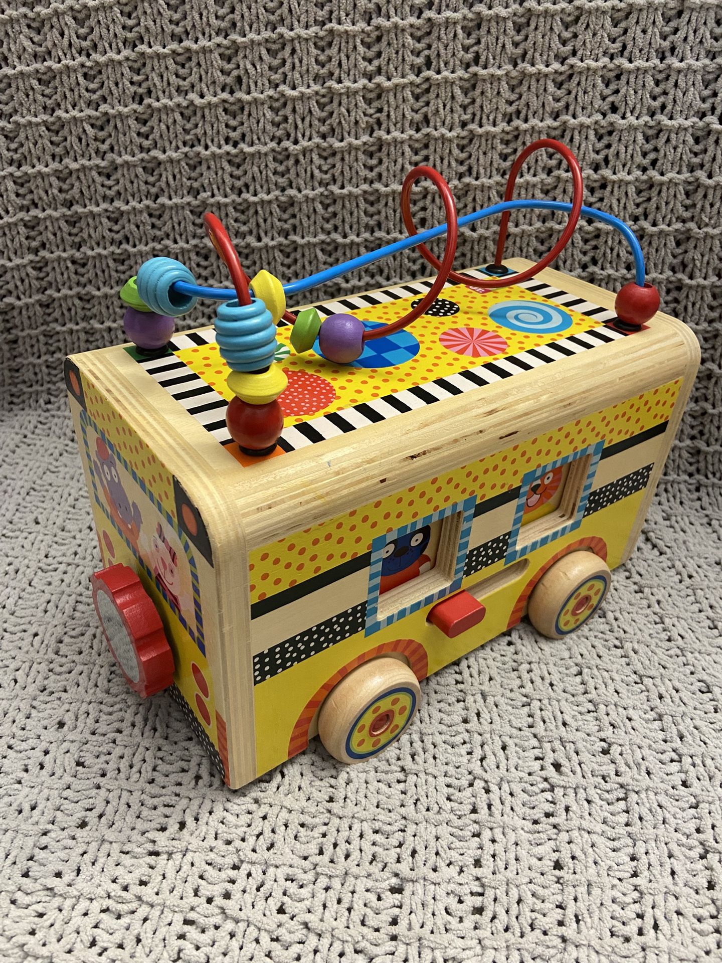 Alex Jr. Kids Wooden Toy School Bus