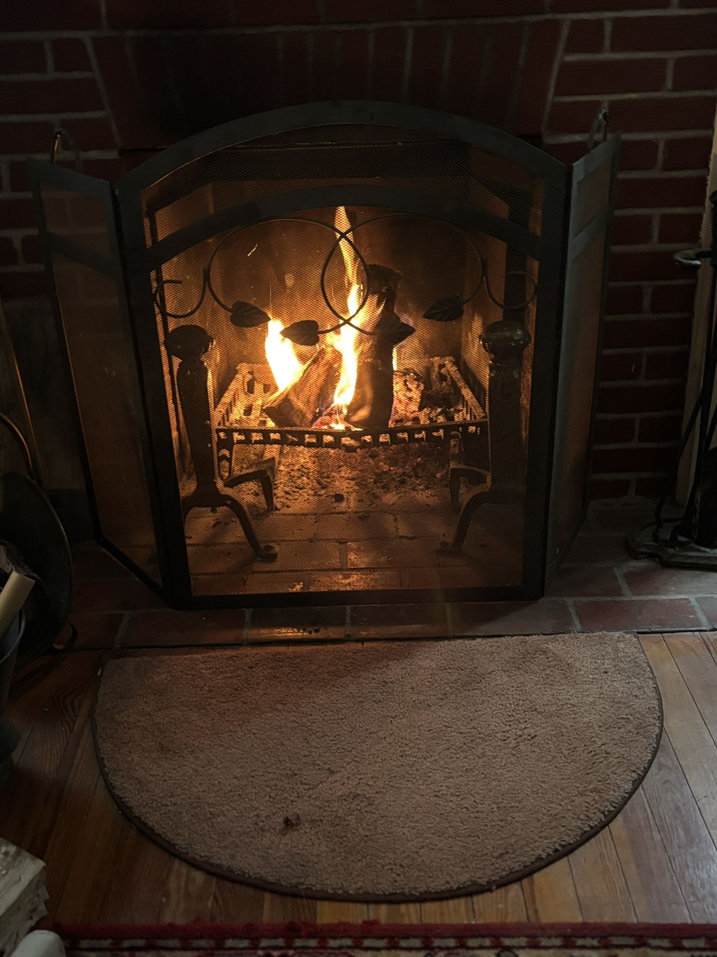 Decorative Wrought Iron Fireplace Screen.