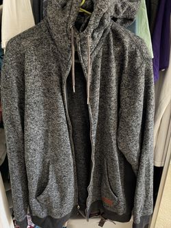 Quiksilver Gray Full-Zip Hoodie Size XXL