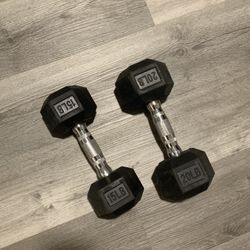 15lb & 20lb dumbbells
