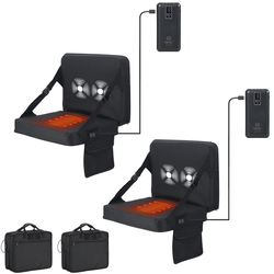 2-Pack Heated Massage Stadium Seats with Backrests – Foldable Portable Cushions