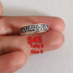 925 Sterling Silver Women's Ring/Anillo De Plata 925 Para Dama