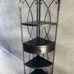 Wood Metal Corner Shelf