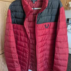 True religion lightweight puffer jacket men's large