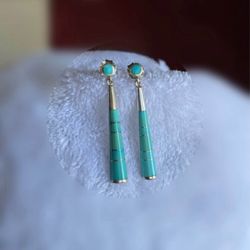 925 Sterling Turquoise Inlay Earrings