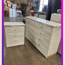 8 drawers dresser and nightstand / Eight drawers dresser and nightstand / Cajoneras
