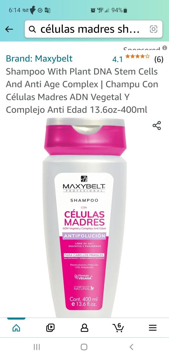 Shampoo Con Células Madres