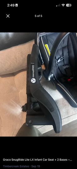 Graco SnugRide Lite LX Infant Car Seat + 2 Bases – Excellent Condition