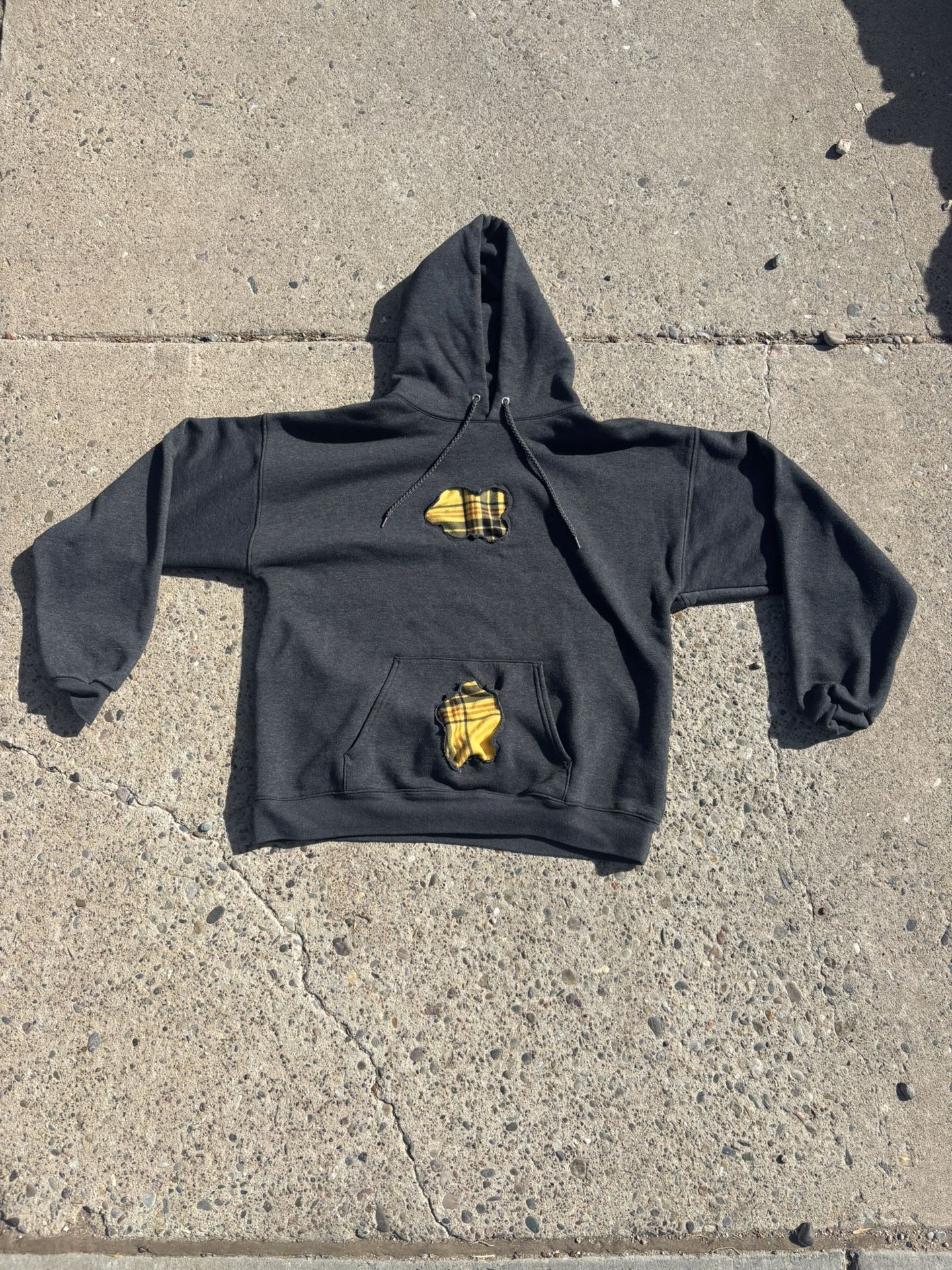 Patched Hoodie With flannel