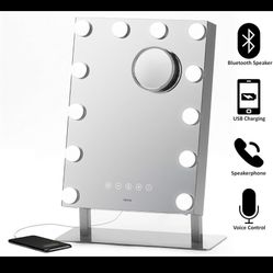 Ihome Lighted Makeup Mirror USB speaker 