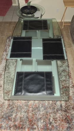 (4) Black Leather Place Mats