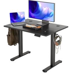 New -Electric Height Adjustable Standing Desk, 40x24 Inch, Black