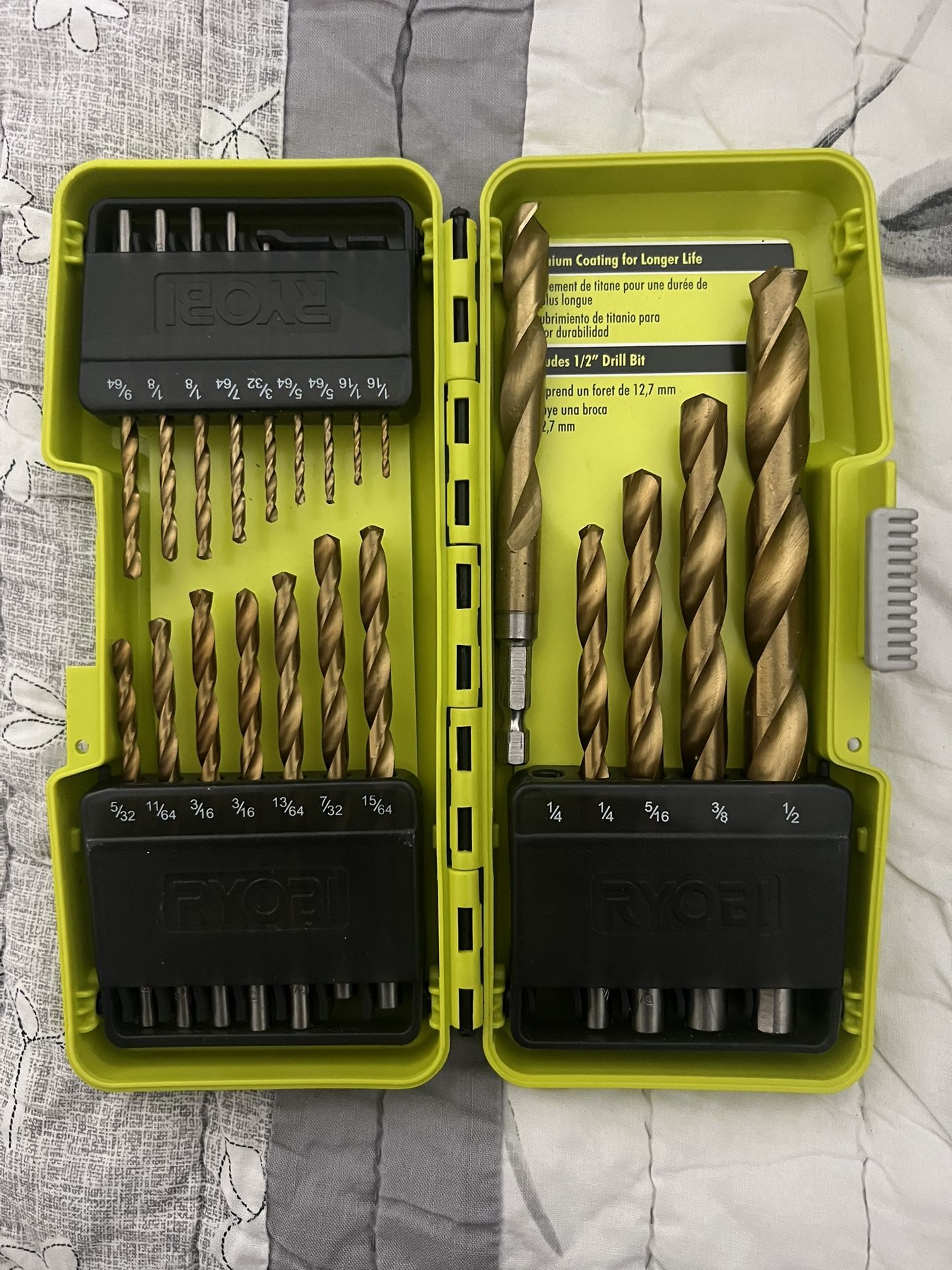 RYOBI Titanium Coated Drill Bit Set (21-Piece)
