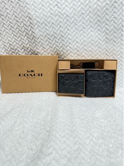 C oach Black Men W allet Set