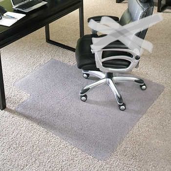 $20-Hard plastic piece that goes underneath the desk chair so the wheels on the chair doesn’t ruin your carpeting. Has some white paint on it.