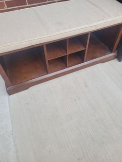 Wood Storage Bench with Cushion