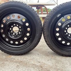 225/45R17 Hankook Studded Winter Tires w/ 17” Steel Wheels (75–80% Tread) 