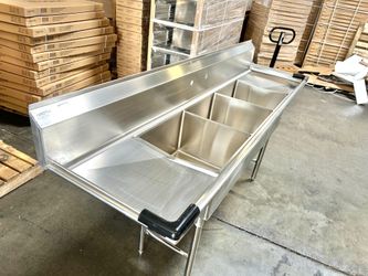 3 Bay Stainless Sink Heavy Duty