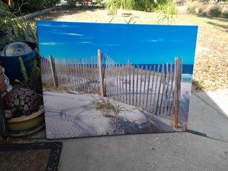 Beautiful Tropical Canvas Beachey Art, Gently Used