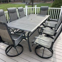Black Aluminum Outdoor Table And Chair Set