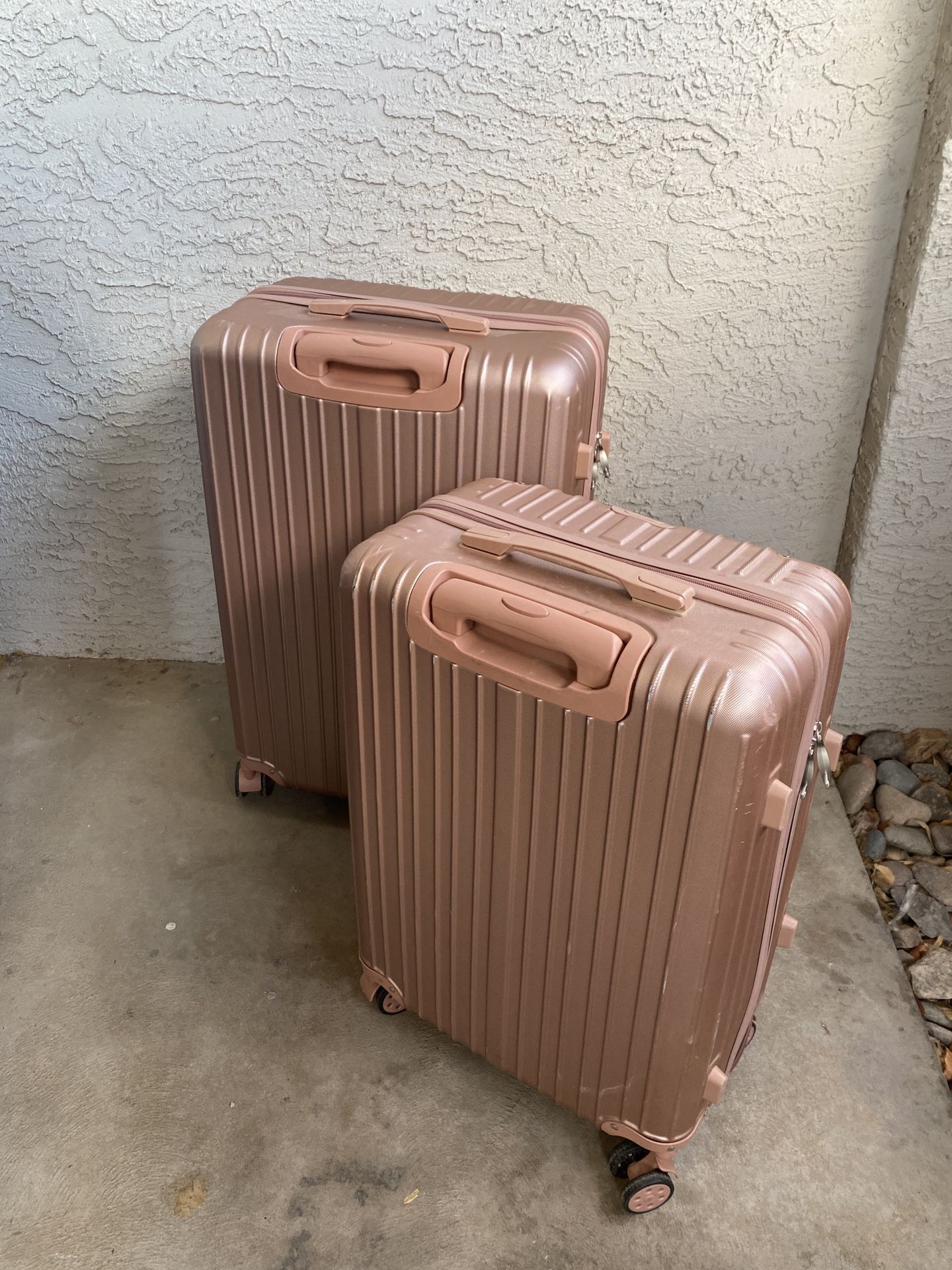 Luggage 3-Pieces Set Durable Suitcase Rose Gold 20"24"28"