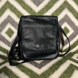 Stylish 💯% Genuine Leather Black Crossbody Messenger Bag 