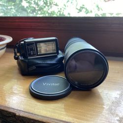 Vivitar Tele-zoom 85mm-205mm Lens and Vivitar AutoFlash252