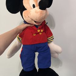 Disney Cruise Line Captain Mickey Mouse Plush Stuffed Animal 30 Inch Red Coat