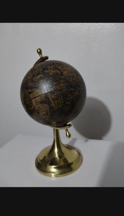 MOD. DEP. BRASS WORLD GLOBE MADE IN ITALY 9"×5"