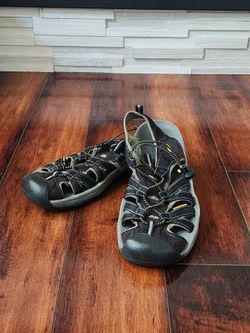 KEEN Newport H2 Men's Waterproof Hiking Sandals Black Gray Yellow Size 11