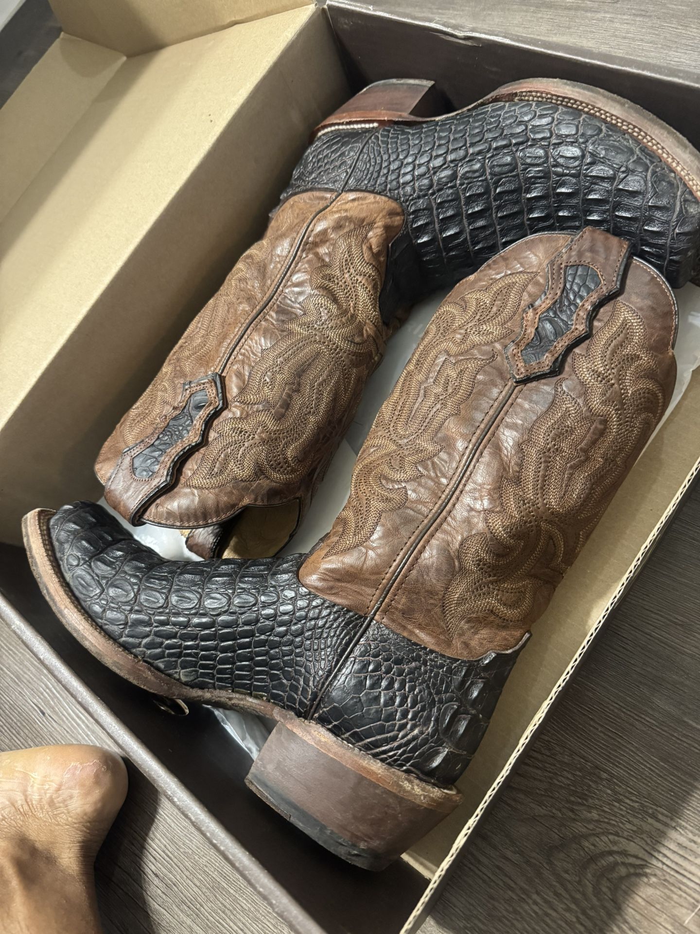 Black Gator Skin Boots