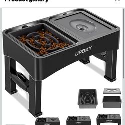  2-in-1 Elevated Dog Bowls Slow Feeder