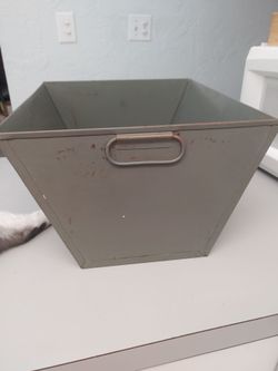 Vintage Industrial Metal Storage Bin