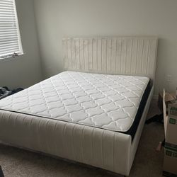 Upholstered King bed frame