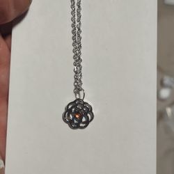 orange sapphire flower necklace 