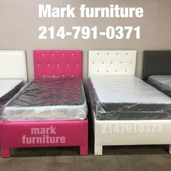 Twin beds with mattress