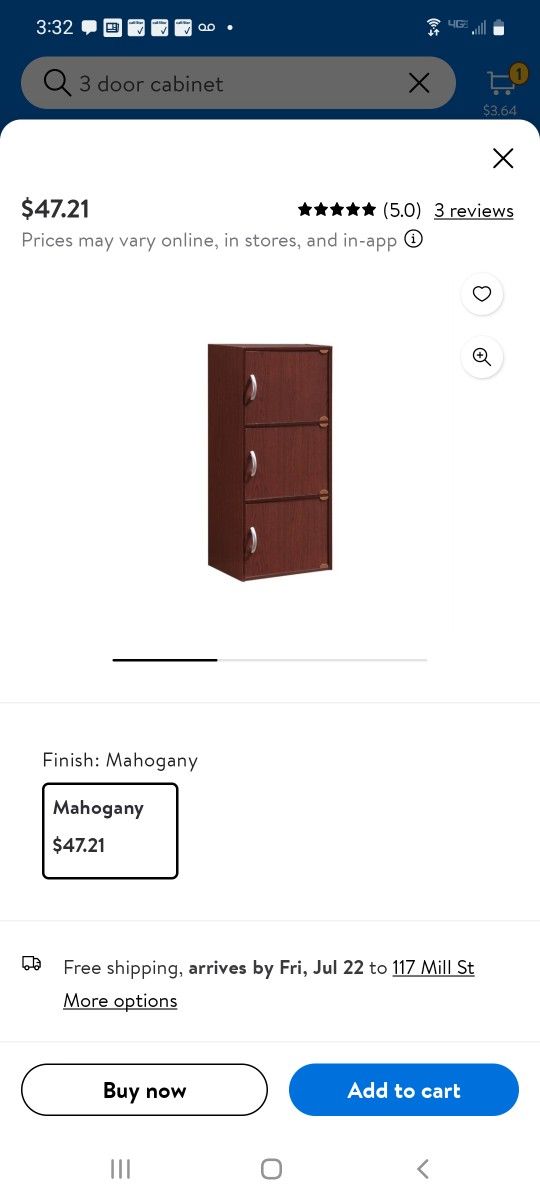 3 Drawer Storage Cabinet